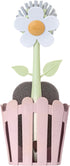 Vigar Florganic 3-Piece Sink Caddy Set, Eco-Friendly Daisy-Shaped Dish Brush, Sponge & Holder with Suction Cup (Pink)