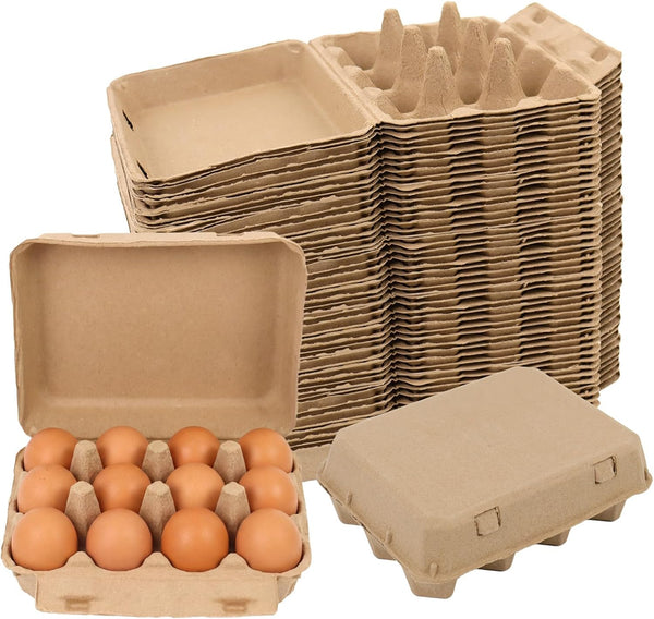 MIXTRYUS Egg Cartons 12 Count, 50 Pack Cardboard Egg Cartons Cheap Bulk, Reusable