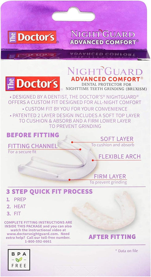 The Doctor's Nightguard, Dental Guard for Teeth Grinding, 1 Count (Pack of 1)