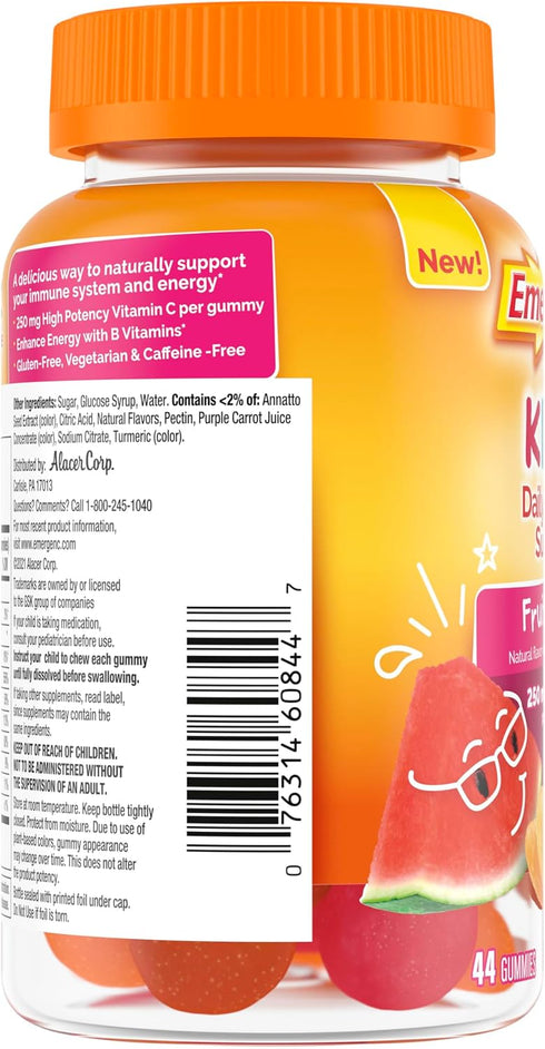 Immune Gummies Gummies 44 Count Emergen-C Kidz Daily Support Dietary Supplements, Flavored with Vitamin C and B