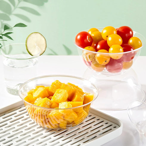 TOFLEN 12 oz Clear Plastic Bowls, Disposable 50 Pack, Premium Hard Plastic Party Serving Bowls for Desserts, Snacks