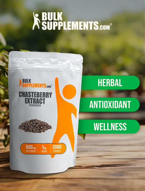 BulkSupplements.com Chasteberry Extract Powder - Chaste Tree Berry Supplements for Women & Men (500mg per Serving)
