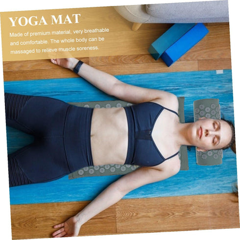 Set GLEAVI Acupoint Shiatsu Massage Mat and Pillow with Non-Slip Yoga Mat, Washable Full Body Massage Cushion for Back