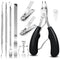 JTIEO 9 Pack Toenail Clippers, Ingrown Toenail Removal Kit, Heavy Duty Tools for Seniors, Black