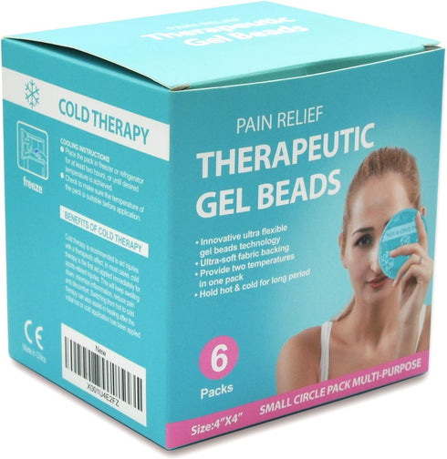OLESILK Small Hot Cold Gel Packs, 6 Packs, Reusable Round Ice Pack for Hot and Cold Therapy, Kids Pain Relief