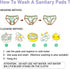 PHOGARY 7 Set Reusable Menstrual Pads for Heavy Flow with Wet Bag, Pieces Sanitary Pads with Wings for Women, Washable