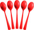 100 Pcs Heavy Duty Red Plastic Disposable Spoons - Red Disposable Cutlery, Flatware, Silverware for Parties, Weddings