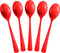 Disposable Red Plastic Spoons, 50 Pcs - Heavy Duty Red Plastic Cutlery