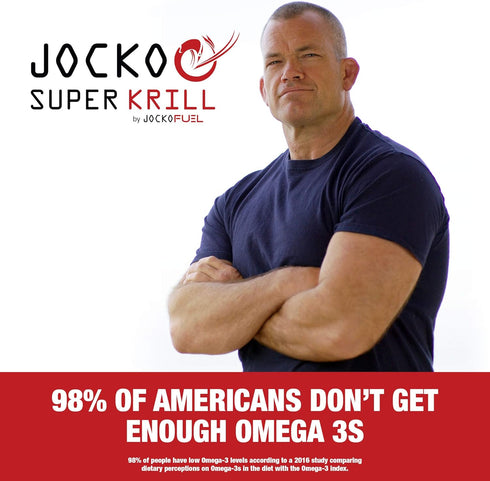 Jocko Fuel Antarctic Krill Oil Omega 3 Fatty Acid Supplements, 1000mg Softgels, 60 Softgels