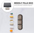 SHINYPASING 21 Portable Pill Organizer Medicine Box Compartments Weekly Medicine Storage Black Case Vitamin Organizer