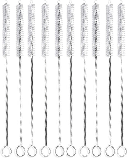 Straw Brush Set of 10, Nylon Pipe Tube Cleaner, 8.2-inch x 2/5-inch