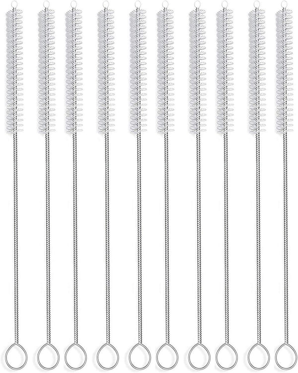 Straw Brush Set of 10, Nylon Pipe Tube Cleaner, 8.2-inch x 2/5-inch