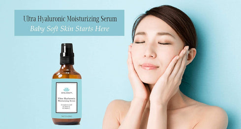 Ultra Hyaluronic Acid Serum for Face Skin 170 kDa with Vitamin C E Jojoba Oil by Joyal Beauty. Best Anti Aging Moisturizing Skin Serum For Supple Younger Look.