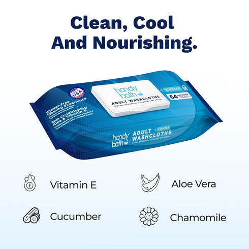 Wipes for Adult - Extra Large WashCloth, Unscented, Rinse-Free - Soft, Gentle for Sensitive Skin, Senior, Post-Surgery