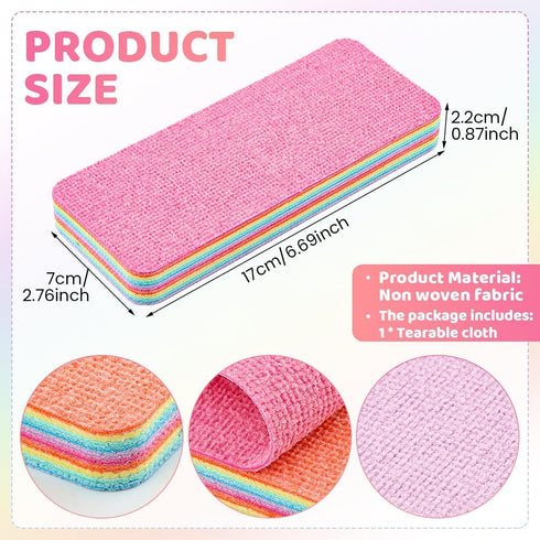 Houseen 12-Layer Tearable Microfiber Sponge Rag - Super Absorbent Reusable Cleaning Cloth with Rainbow Colors