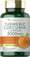 Carlyle Turmeric Curcumin with Black Pepper 3000mg | 90 Powder Capsules | Non-GMO, Gluten Free Complex