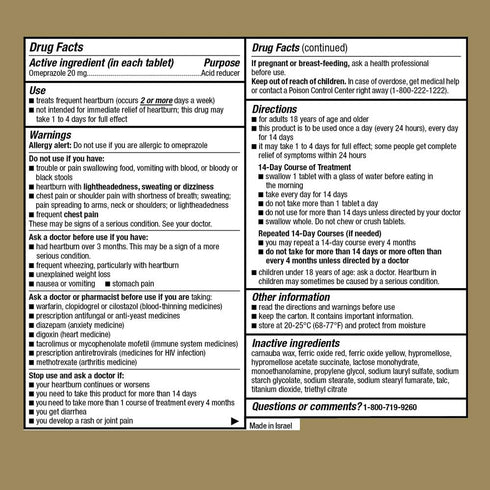 GoodSense 20 mg Omeprazole Delayed Release Tablets, 28 Count – Stomach Acid Reducer for Frequent Heartburn Treatment