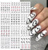 Valentine's Day Nail Art Stickers, Black Heart Water Transfer Decals, Simple Love Design for Women 12Pcs