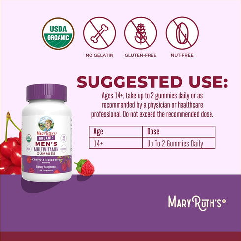Gummy Immune 60 Count MaryRuth Organics Mens Vitamin | USDA | Vegan | Daily Multivitamins for Support | Non-GMO |