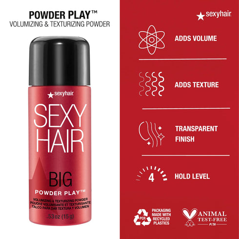SexyHair Big Powder Play Hair Volumizing & Texturizing Powder, Colorless on Hair, Fragrance Free