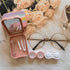 Pink Contact Lens Case Travel Kit - Portable Case with Mirror Tweezers and Solution Bottle