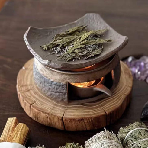 Zjydx Ceramic Aromatherapy Burner, Ceramic Aromatherapy Stove Natural Oil Fragrance Diffuser, Tea Light Candle Holders