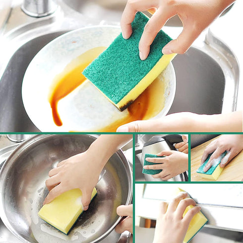 Individually Wrapped Sponges, Kitchen Dishwashing Sponge Bulk, Non Scratch Dishes Scouring Pad Dishcloth, Odor-Free Sponge Wipes for Household Cleaning Dishes Travel Apartments (30 Pack) by Terdey