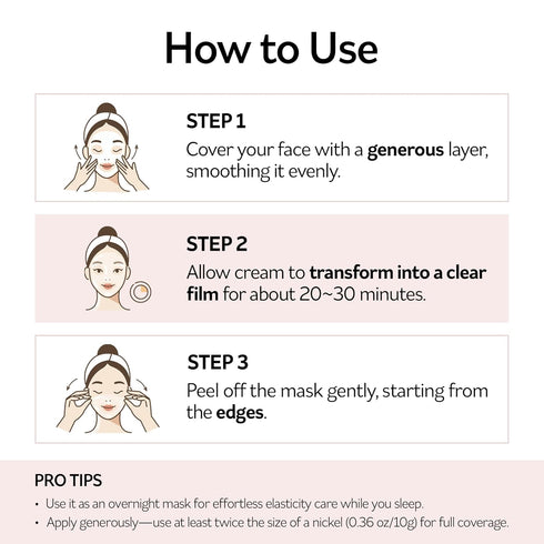 PESTLO Baby Collagen Glow Mask, Korean Peel Off Mask with Vegan Collagen for Elasticity and Firmness