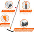 BITOPE Multi Purpose Floor Scrubber Brush with Long Handle, 12" Hard Bristle Brush for Heavy-Duty Cleaning