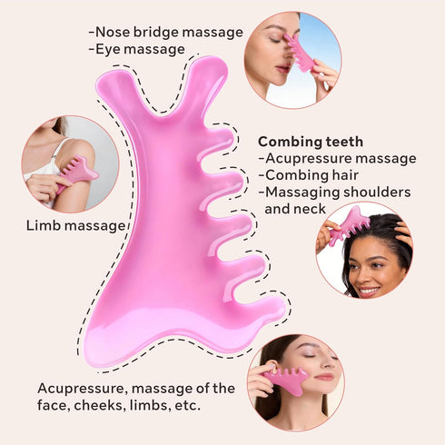 sepwonp 4 Set: Pcs All-in-One Head Massager Scalp Comb, Gua Sha, Octopus & Five Claw Tool for Stress Relief