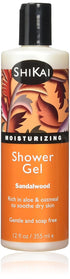 ShiKai Daily Moisturizing Shower Gel (Sandalwood, 12oz) | With Hydrating Aloe Vera & Oatmeal
