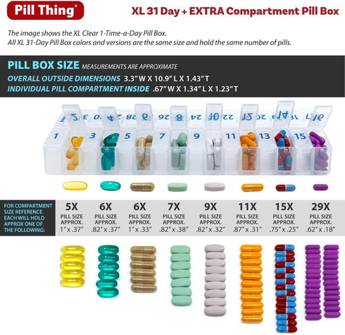 Set 31 Set 2 31 XL Twice-a-Day Monthly Pill Box Planner - AM/PM Medication Organizer for Days! Contains Organizers