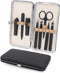 Tweezers and Fingernail Clippers Kit - 8 Pcs Professional Stainless Steel Manicure Tools with Case