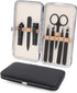 Tweezers and Fingernail Clippers Kit - 8 Pcs Professional Stainless Steel Manicure Tools with Case