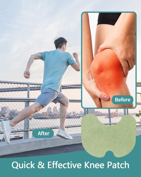 60Pcs Knee Patches - Herbal Self-Heating Patches for Knee Pain Relief, Comfortable for Muscle, Joint