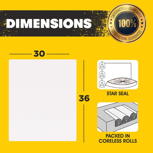 Aluf Plastics 20-30 Gallon Clear Heavy Duty Garbage Bags, 1.5 MIL, 30" x 36", Pack of 100 for Industrial, Recycling