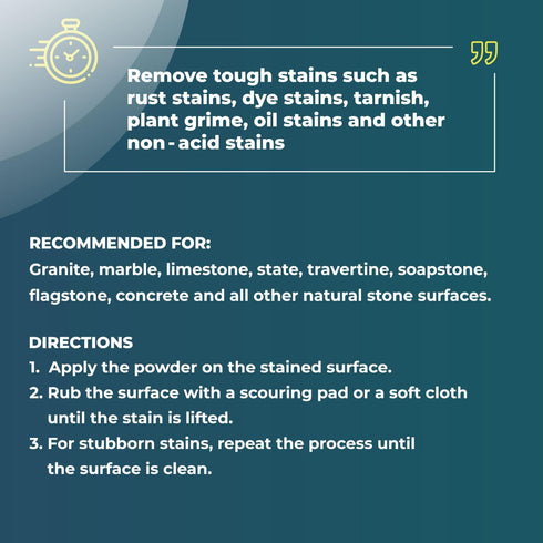 Skylarlife Multi-purpose Surface Stone Cleaning Powder, 200g for Rust, Oil Stains on Marble, Granite, Quartz