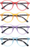 Colorful Reading Glasses for Women, Lightweight Stylish Readers, Cute Cheaters Glasses, 4 Pack with Spring Hinges