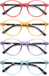 Colorful Reading Glasses for Women, Lightweight Stylish Readers, Cute Cheaters Glasses, 4 Pack with Spring Hinges