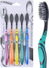 Advanced Oral Care Activated Charcoal Toothbrush - 5 Pack Soft Bamboo Bristle for Gentle Cleaning