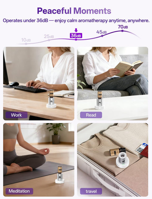 Olxasw 10ml Mini Waterless Nebulizing Essential Oil Diffuser with Lavender Oil for Aromatherapy, Small Portable
