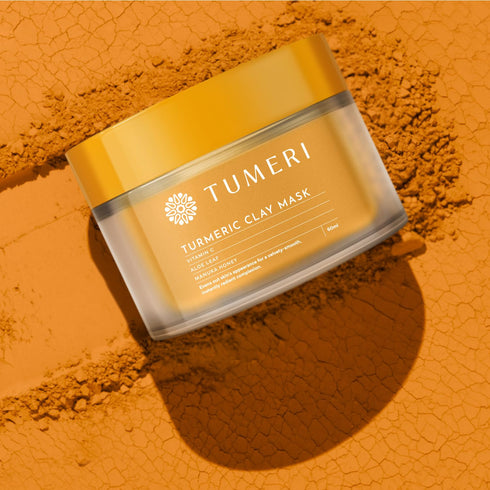 Turmeric Clay Mask for Facial Skin Care - 2 oz - with Vitamin C and Manuka Honey, Dark Spots Treatment