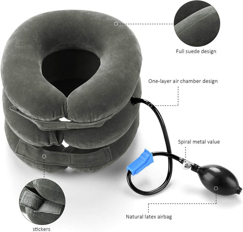 Cervical Neck Traction Device - Inflatable Neck Stretcher for Chronic Neck and Shoulder Pain Relief