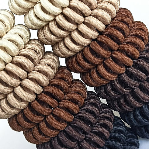 No Crease Spiral Hair Ties 20pcs Traceless Coil Hair Ties Waterproof Phone Cord Hair Ties Elastics Hair Bands Hair Scrunchies Bracelets Ponytail Holders Multicolor 1.8inch (Mixed Color 9)