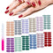 Maitys 168 Pcs Nail Stickers, 12 Sheets Full Wrap Polish Strips, Glitter Self Adhesive DIY Gel Nail Strips for Holiday