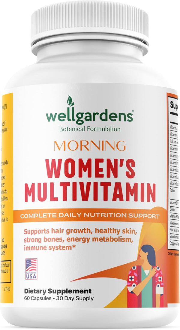 100% Pure Multivitamin for Women, Hair Growth Vitamins with Biotin and Antioxidants, 60 Capsules for Ages 18+