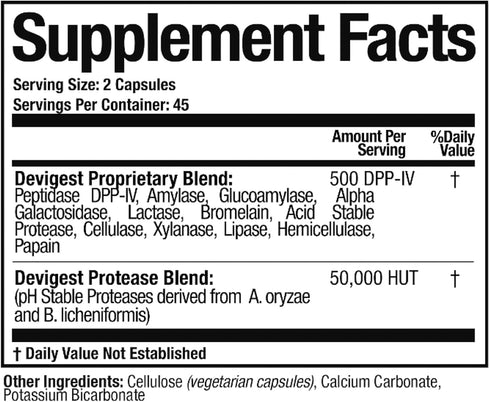 Arthur Andrew Medical Devigest ADS, Advanced Digestive Support, Vegan, 90 Capsules for Lactose Intolerance Relief
