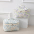 Large Travel Quilted Makeup Bag for Women, Floral Cotton Cosmetic Bag, Aesthetic Floral Toiletry Organizer
