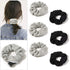 Pocket Scrunchies with Zipper Stash, Hair Ties (Black Gray)