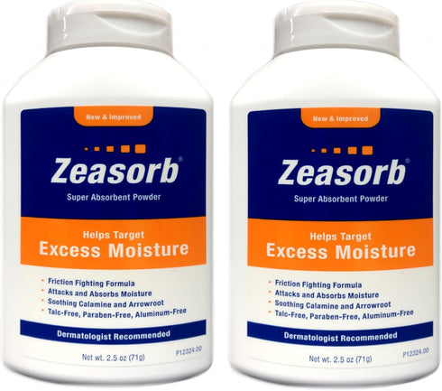 Zeasorb Prevention Super Absorbent Powder, Foot Care, 2.5-Ounce Bottles, Pack of 2